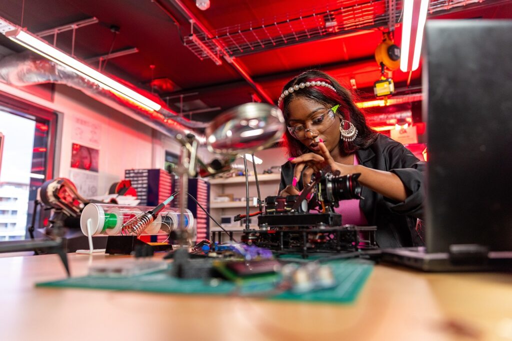 kids engineer in the lab